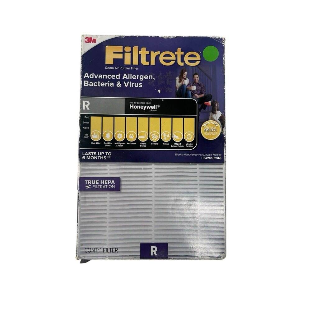 NIB 3M Filtrete R Filter Honeywell HEPA Allergen Virus Air Purifier HPA200(BWM)